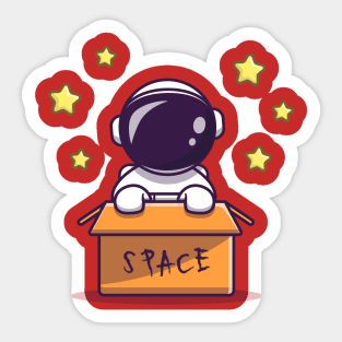 Astronaut Box Space Sticker